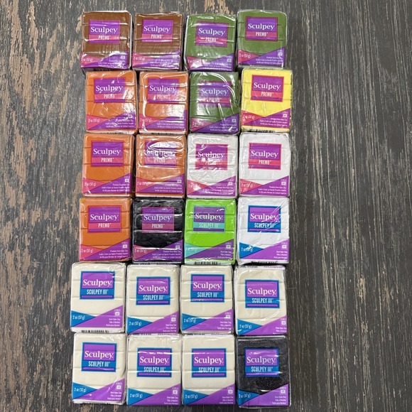 Sculpey Other - Sculpey Premo & Sculpey III Oven Bake Clay,Lot of 24 -2 oz blocks many Colors!!